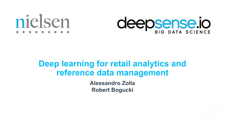 deep learning for retail analytics and reference data