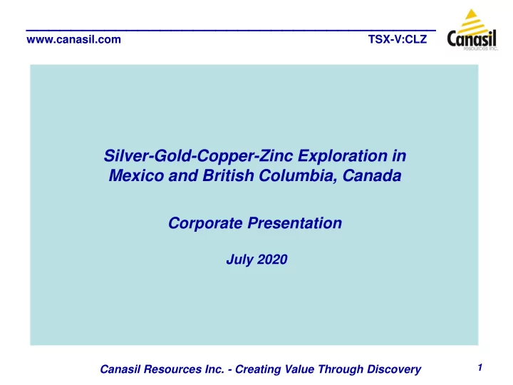 canasil com tsx v clz silver gold copper zinc exploration
