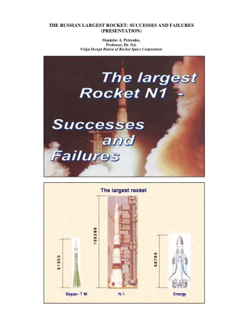 THE RUSSIAN LARGEST ROCKET: SUCCESSES AND FAILURES  (PRESENTATION)  Stanislav A. Petrenko,
