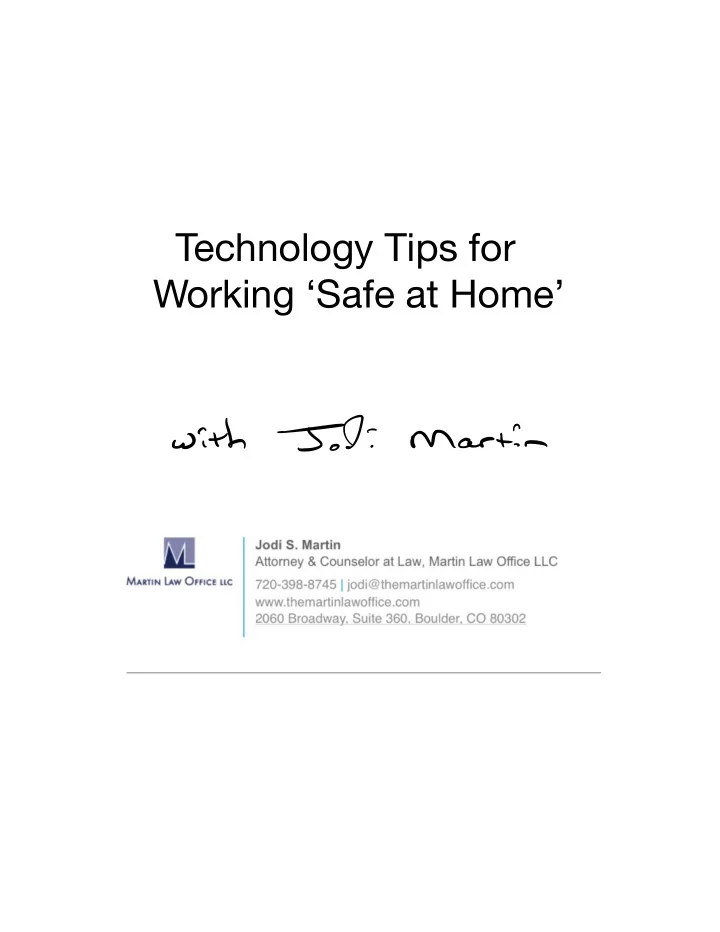 technology tips for