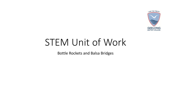 stem unit of work