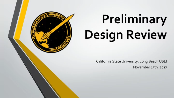 preliminary design review