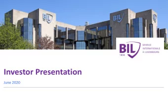 Investor Presentation  June 2020  Disclaimer This presentation and the information contained