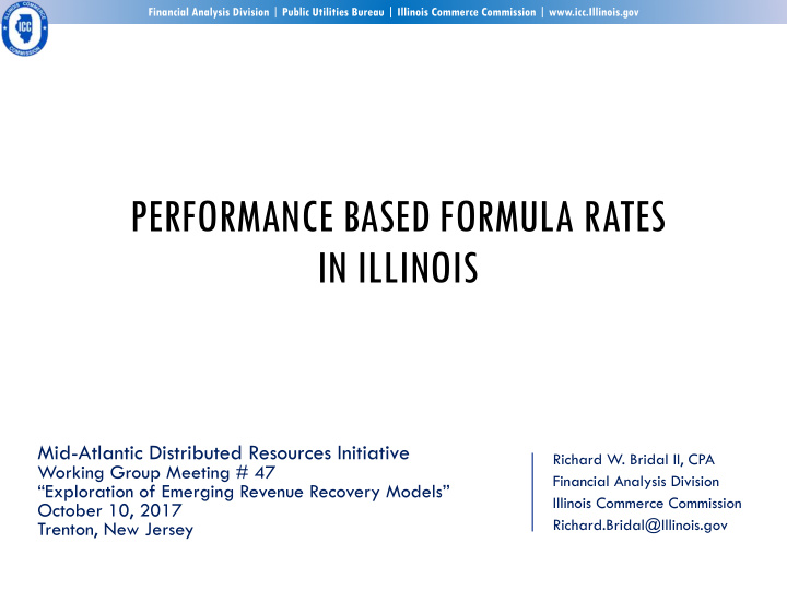 performance based formula rates in illinois