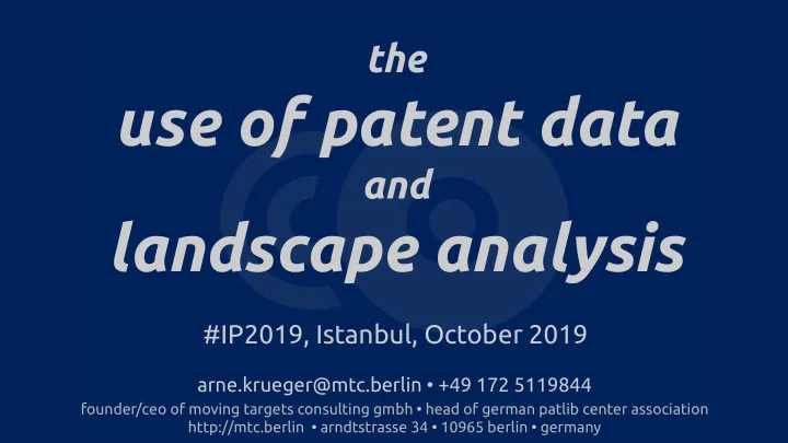 use of patent data
