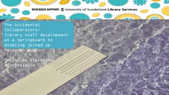 Collaborators:  library staff development  as a springboard to  enabling joined up  research