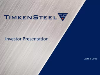 Investor Presentation  June 1, 2016  Forward-looking statements and  non-GAAP financial information