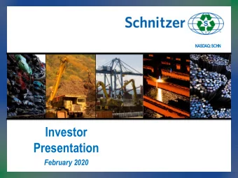 Investor  Presentation  February 2020  Safe Harbor  SAFE HARBOR  Statements and information