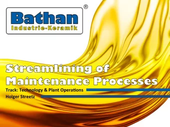 Track: Technology &amp; Plant Opera4ons  Holger Streetz  Applica'on  Service &amp; Por1olio