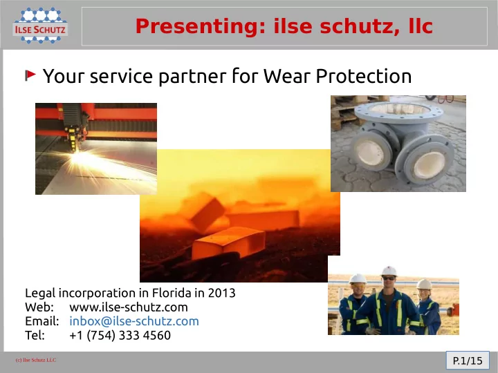 presenting ilse schutz llc your service partner for wear