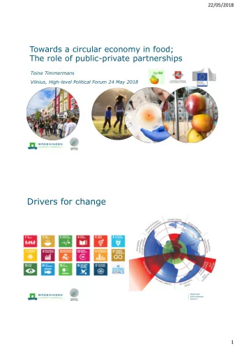 Drivers for change  1  22/05/2018 Food waste  latest estimate EU-28   Equivalent of 20% of