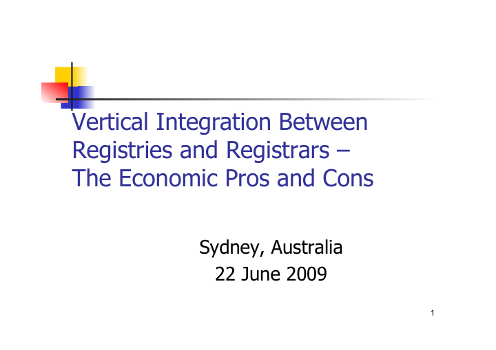 vertical integration between registries and registrars