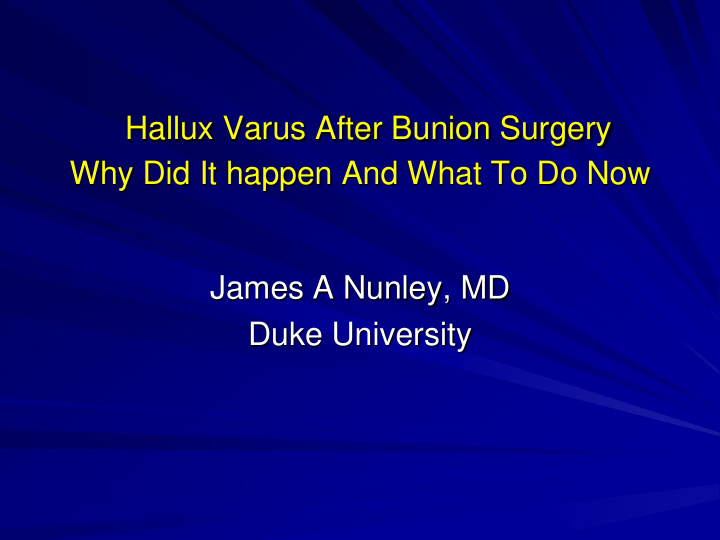 hallux varus after bunion surgery why did it happen and