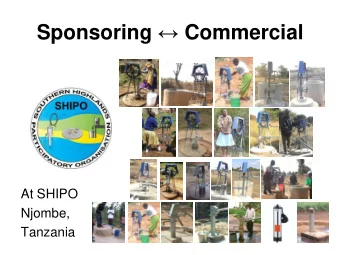 Sponsoring  Commercial  At SHIPO  Njombe,  Tanzania  www.shipo-tz.org From sponsored