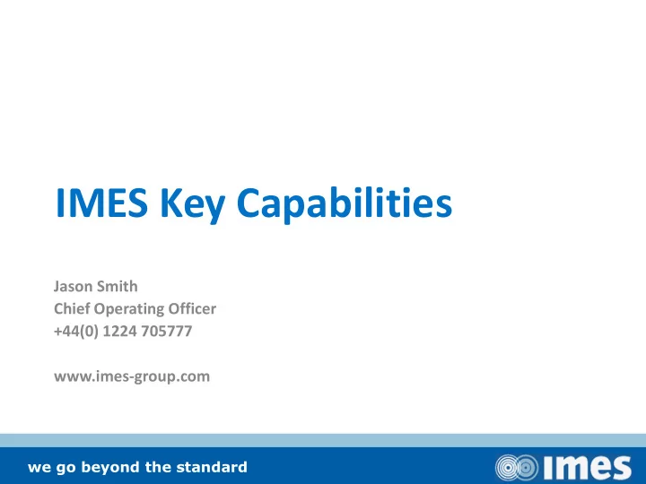 imes key capabilities