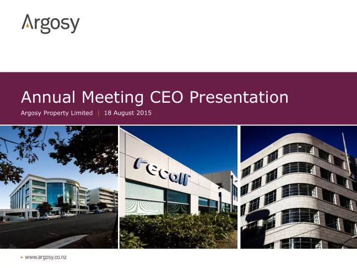 annual meeting ceo presentation