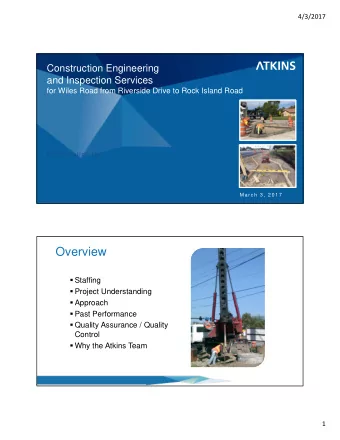 Overview  Staffing  Project Understanding  Approach  Past Performance  Quality