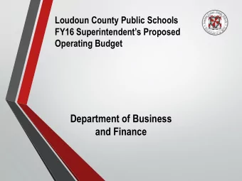 Department of Business  and Finance  Budget Development Principles We exhibited a Success Mentality