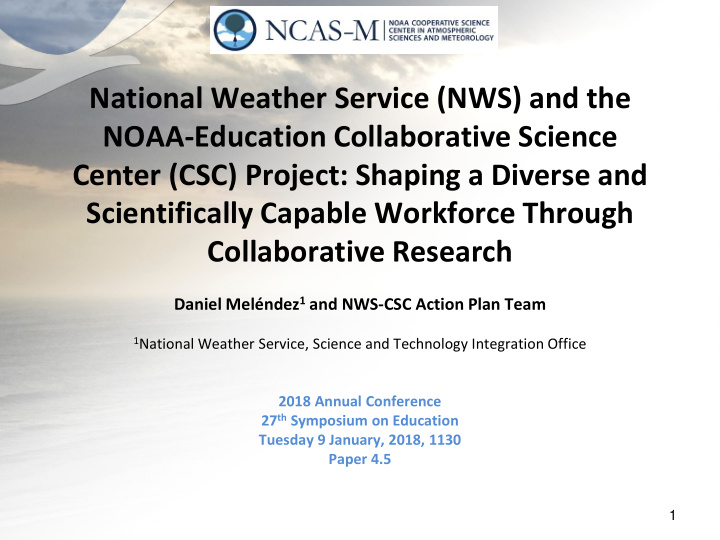 national weather service nws and the noaa education