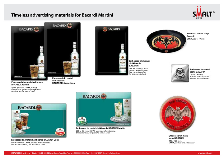 timeless advertising materials for bacardi martini