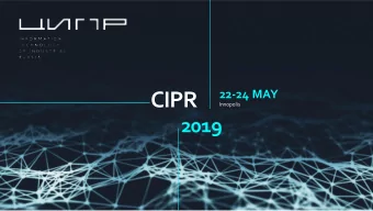 CIPR  Innopolis  2019  CONFERENCE  CIPR-2017  CIPR-2018  CIPR-2019  On May 22-24, 2019, the fourth
