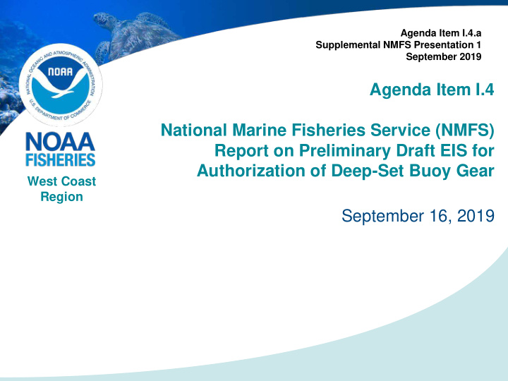 agenda item i 4 national marine fisheries service nmfs