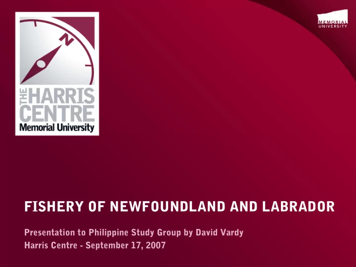 fishery of newfoundland and labrador