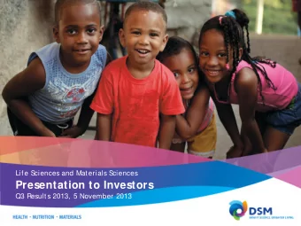 Presentation to Investors  Q3 Result s 2013, 5 November 2013  Page  Safe harbor statement  This