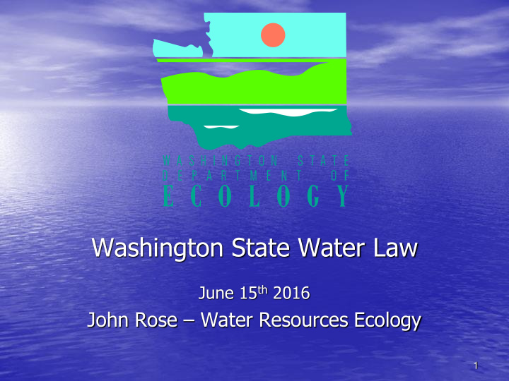 washington state water law
