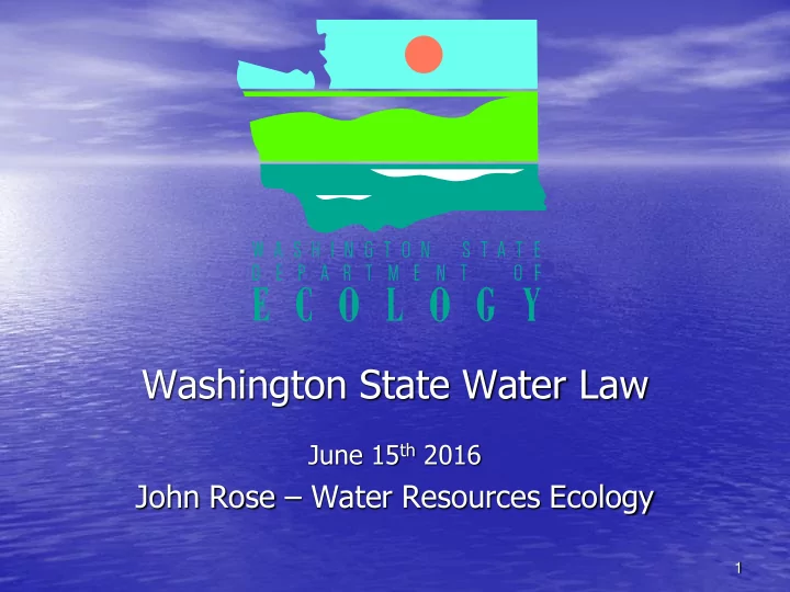 washington state water law