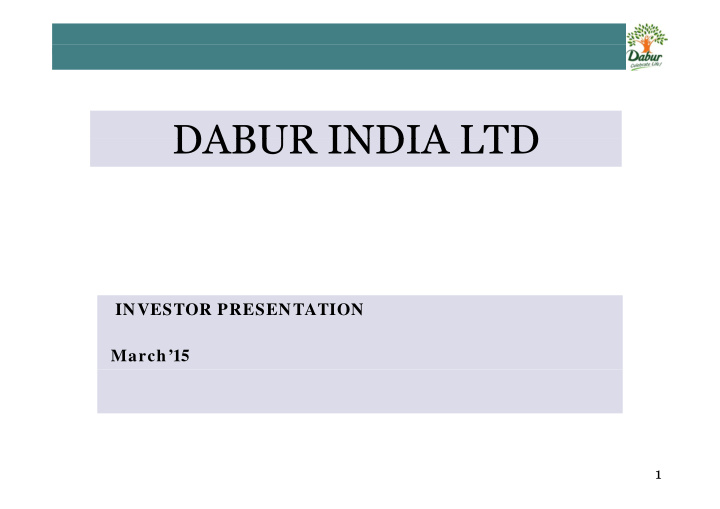 dabur india ltd dabur india ltd