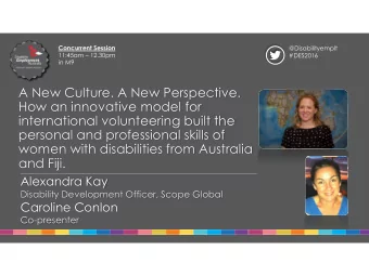 personal and professional skills of  women with disabilities from Australia  and Fiji.  Alexandra