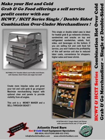 Grab &amp; Go Merchandiser  Single or Double-Sided  Grab &amp; Go Food offerings a self service