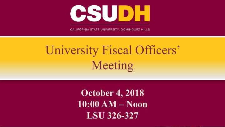 university fiscal officers meeting