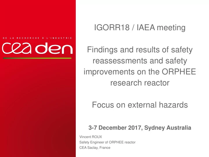 reassessments and safety