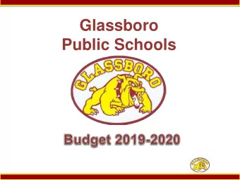 Glassboro  Public Schools  1  Introduction  Goals:  1. Support instruction  2. Minimize budget