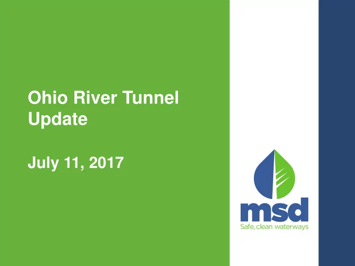 ohio river tunnel update