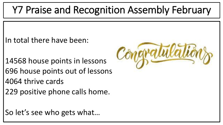 y7 praise and recognition assembly february ry