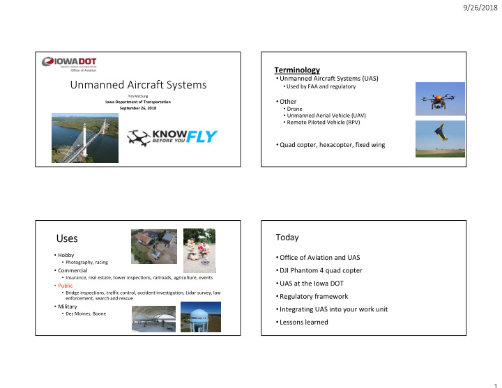 unmanned aircraft systems