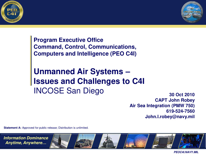 unmanned air systems issues and challenges to c4i incose