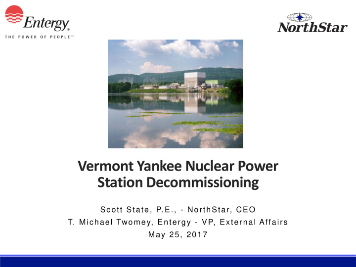 vermont yankee nuclear power station decommissioning