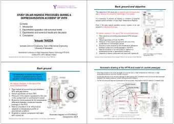 STUDY ON AIR INGRESS PROCESSES DURING A  DEPRESSURIZATION ACCIDENT OF VHTR  It is necessary to