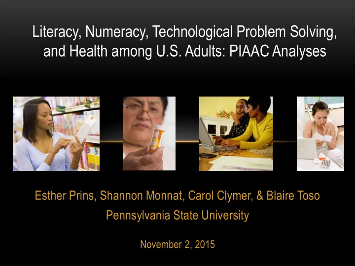 and health among u s adults piaac analyses