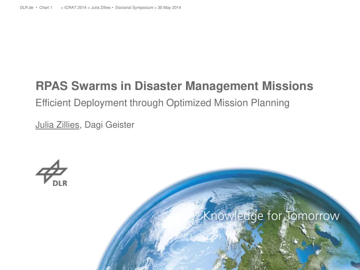 rpas swarms in disaster management missions