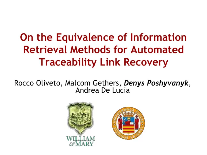 on the equivalence of information