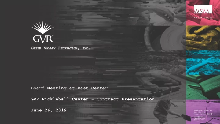 board meeting at east center gvr pickleball center