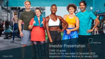 Investor Presentation  COVID-19 update  Results for the year ended 31 December 2019  Acquisition of
