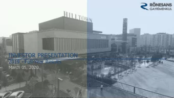 INVESTOR PRESENTATION  2019 - Full-Year Results  March 05, 2020  1  Disclaimer This document was