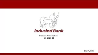 Investor Presentation  Q1-2020-21  July 28, 2020  PPOP at Rs 2,928 crs, grew by 13% YoY; 2% QoQ