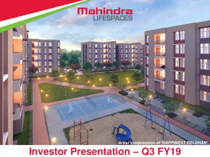 investor presentation q3 fy19